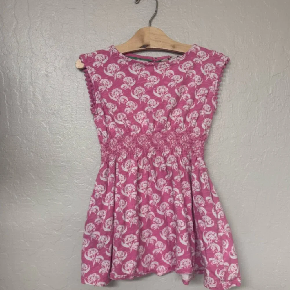 $23 ADD ON mini‎ boden floral smocked print dress 6-7Y